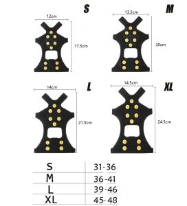Studs Crampons Snow Grips Cleats for Ice and Snow Anti-Slip Rubber Traction Cleats Hiking Walking Climbing Jogging