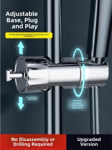DAER | Adjustable Shower Bracket with Hook No-Drill Installation