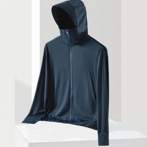 UPF 50+ Sunscreen Jacket for Men -Waterproof Hooded Windbreaker for Summer Fishing and Hunting Quick Dry Sun Protection Clothing