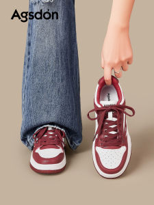 Agsdon | Red Lightweight Soft Bottom Thick Sole Women Sneakers