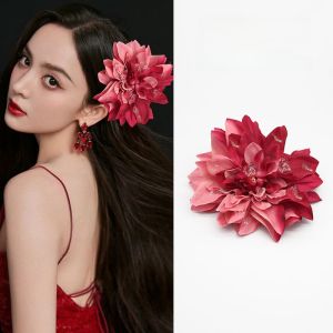 Latin Ethnic Dance plus Flower Side Clip Bohemia Artificial Silk Flower Barrettes Ancient Style Han Chinese Clothing Headdress Clip