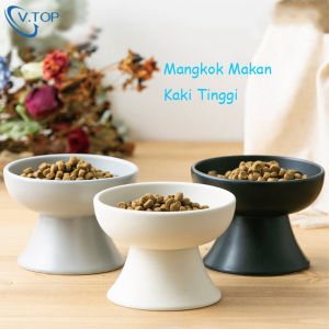 V.TOP Ceramic Pet Bowl Mangkok Makan Kaki Tinggi Untuk Anjing Dan Kucing