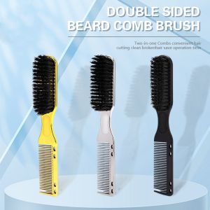 Double-sided Comb Brush Multifunctional Soft Bristle Cleaning Brush Small Beard Styling Shaving Brush Hair Styling Salon Tool