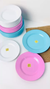 จานพลาสติก จานทรงตื้น จานสิงโต มี 6/7/8 นิ้ว ทรงกลม ยกโหล ตราสิงโต ใส่ข้าว ของว่าง พลาสติกอย่างดี ทนทาน