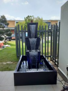 S59 Small Black Feng Shui 2.5x3.5 Water Pond Fountain Kolam Air Garden Water Feature Balinese风水流水喷泉瀑布池 Waterfall Koi 3f
