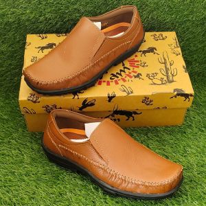 SEPATU CASUAL MOCCASIN KULIT PRIA - DR.IAM KR.01 TAN ( PRODUKSI SENDIRI )