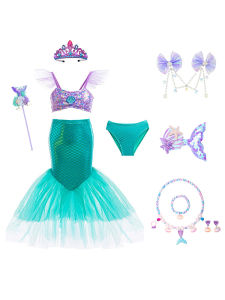Mermaid Ariel Tail Beach Resort Girls Bikini Set