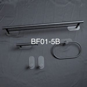 VONE Rak Kamar Mandi Gantungan Handuk Set Tissue Stainless Black BF01-5B