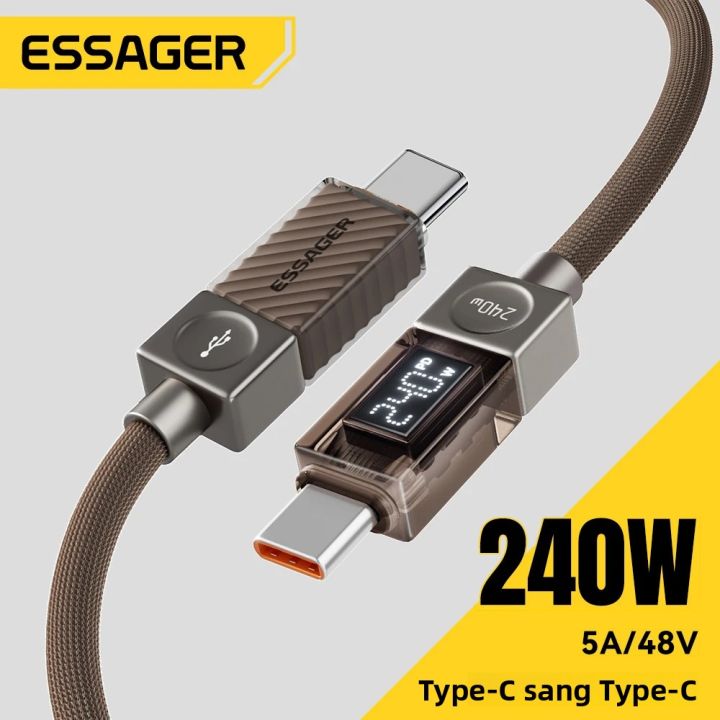 Cáp Sạc Nhanh USB C Essager 240W, Hỗ Trợ Sạc Siêu Tốc Cho iPhone 17/16 ...