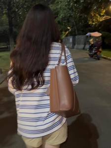 Loose Casual Knitted Polo Shirt Womens Blue Stripe T-shirt Korean Style Early Autumn Loose Fit Versatile Short Sleeve Top