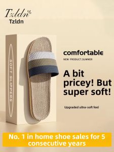 TZLDN | Mens Sweat Absorbing Odor Resistant Linen Indoor Slippers