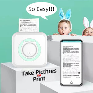 Portable Thermal Printer Mini Wireless Bluetooth Connect To Mobile Phone / Printer Label Receipt Barcode Printer Untuk Android IOS  Mini Thermal Printer Portable Mobile Printer Bluetooth Waybill Receipt Printer Mini Printer Photo Printer Bluetooth Murah