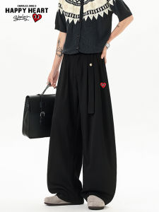 CHARLES JANGS HAPPY HEART | High Waist Loose Fit Wide Leg Dress Pants