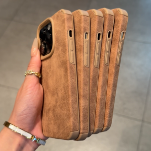 High-End Faux Leather Autumn Winter Brown Velvet Phone Case for Vivo X200 pro Mini Anti-Fall Soft Silicone Anti-Slip Trendy for Girls