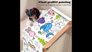 Childrens Drawing Roll Sticky Color Filling Paper Graffiti Scroll Coloring Paper Roll For Kids DIY Painting Graffiti Paper-cut