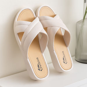 Womens Summer White Non Slip Black Thick Sole Wedge Sandals Beach Slippers Indoor and Outdoor
