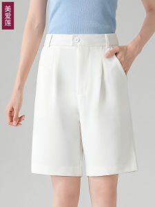 กางเกงขายาวทรงหลวมเอวสูงทรงหลวมสำหรับผู้หญิงในช่วงฤดูร้อน กางเกงขายาวทรงตรงสีขาว กางเกงขายาวทรงหลวมสำหรับใส่ลำลอง