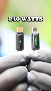 Tranyoo CC-9 240W 1.2M Data Cable Smart Power Off Breathing Light Fast Charging For Lightning/Type-C