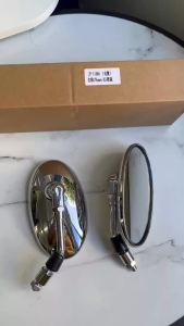 10MM Universal Motorcycle High Performance Side Rear View Mirror Chrome Oval High Quality