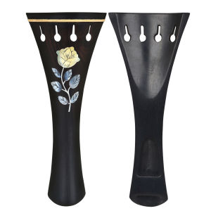 IRIN | IRIN 4/4 Fiddle Violin Tailpiece Với Vỏ Gỗ Mun Khảm Chạm Khắc Hoa Văn Hoa Hồng Phụ Kiện Thay Thế Nhạc Cụ Dây