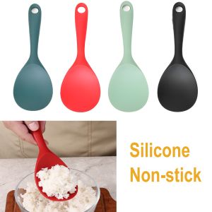 Silicone Rice Spoon Household Non Stick Pot Cooking Spoon High-temperature Resistant Long Handle Spoon Kitchen Tools