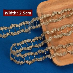 DIY Rose Gold Gold Thread Soluble Lace Edging