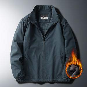 Thickened Fleece Lined Soft Shell Jacket Mens Autumn Winter Waterproof Windproof Zipper Closure Long Sleeve Standard Fit Jacket