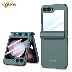 [Bút cảm ứng điện dung + Tấm dán bảo vệ ống kính] Ốp kisscase cho Samsung Z flip5 FLIP4 5g Flip3 Ốp cảm giác vỏ bảo vệ đầy đủ bản lề từ tính 2 trong 1 + Ốp mặt sau bằng nhựa cứng kính máy ảnh cho Galaxy zflip5 lật 4 Z lật 3 5g