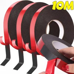 10Meters Double-Sided Black PE Tape Red Film Foam Sponge Strong Adhesive Wall Mounting Tapes Traceless Sticker 5/10/15/20MM