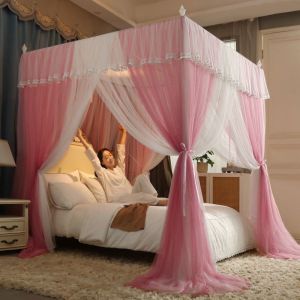 Floor Mosquito Net New New Arrival Classy For Home Foldable Encryption Mosquito Net Bed Curtain Installation-Free Bracket Double-Layer Encryption