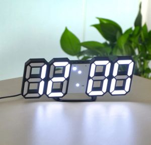 3D LED Alarm Clock Modern Design Digital Table Clock Alarm Night Light LED Jam Dinding Meja Modern Digital 3D