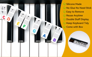 Eversalute 88 Keys Full Size Piano Notes Guide For Beginner Removable Piano Keyboard Note Labels For Learning Made Of Silicone No Need Stickers Reusable For Kids Student