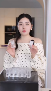 Combo 6 Ly Thủy Tinh Dung tích 20ml Đế Dày Ly Nhỏ Hoa Văn Kim Cương Dễ Vệ Sinh An Toàn Sức Khỏe