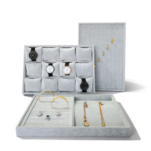 High-end Velvet Jewelry Storage Display Tray For Storing Rings Necklaces Pendants Bracelets Display Tray Jewelry Display Props