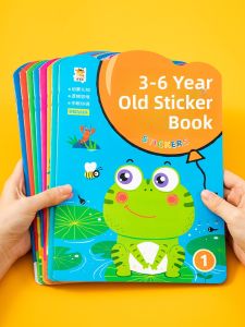 Early Education Sticker Book for Children 0 to 3 Years Old Baby Intelligence Enhancement Stick-On Toys Cartoon Characters
