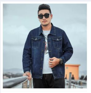 ขนาดใหญ่5XL 6XL 7XL 8XL เดี่ยวลําลองชายแจ็คเก็ตผ้าเดนิมแฟชั่นคอปกเสื้อกางเกงยีนส์หลวมเสื้อผู้ชาย Tops