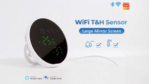 Tuya Wifi nhiệt độ độ ẩm cảm biến thông minh trong nhà ẩm kế Nhiệt kế với LED hiển thị đèn nền hỗ trợ Google nhà Alexa