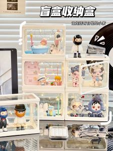 Cute Figure Storage Box Transparent Display Stand Bubble Doll Showcase Desktop Organizer Plastic Material Bedroom Suitable
