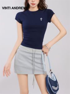 Hollow Out Back Crop Fit T-Shirt Summer