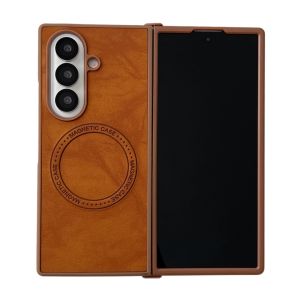 PU Leather Case for Samsung Galaxy Z Fold 8 Ultra Z Fold 7 6 5 4 3 Shockproof Brown Premium PU leather case with slim fit and shockproof protection.