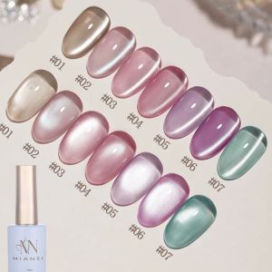 MN 1-12pcs 12ML Flower-like Satin Cat Eye Gel Nail Polish Autumn Popular Whitening Nail Polish Suitable Red Nails Blue Nails