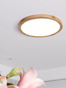 Đèn trần GOGEOUS viền gỗ nhiều kích cỡ đèn LED 3màu đèn trần phòng khách/phòng ngủ có điều khiển
