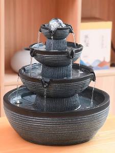 Water Fountain Indoor Feng Shui Water Feature Decorative Items Display Decorative Accessories Water Fountain Indoor Office Desk Humidifier Opening Gift