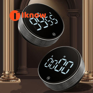 I know LED Display Kitchen Timer Digital Magnetic Alarm Clock for Cooking Training Meeting Yoga Self-discipline LED旋转磁吸计时器
