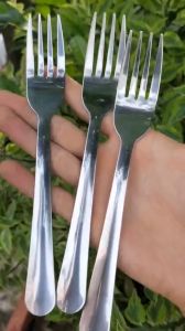 Nĩa inox 4 răng dài 18cm ăn cơm sườn bò bít tết Nĩa ăn cao cấp sang trọng nhà hàng quán ăn NSD2 Anphacook