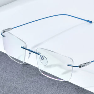 FONEX Rimless Titanium Glasses Frame Men Brand Design Square Eyeglasses Ultralight Frameless Japanese Austria High-Quality Custom Optical Eyewear 85708