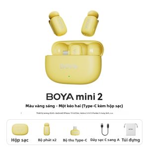 BOYA | Micrô Mini Gài Không Dây cho Quay Phát Sóng Trực Tiếp Điện Thoại với Khả Năng Giảm Nhỏ