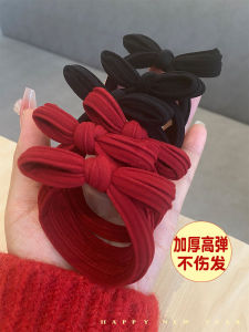 Red Butterfly Knot Hairband for Women THAT GIRL Japan and South Korea Style Non-damaging Seamless Hair Rope Accessory