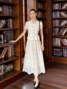 XXNING | Bộ Đồ Thêu Chấm Bi Pháp