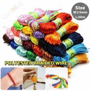 2.5mm Width Polyester Braided Long Rope DIY Chinese Knot Weaving 20m/bundle